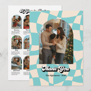 Retro "Year in Review" Holiday Thank You Card