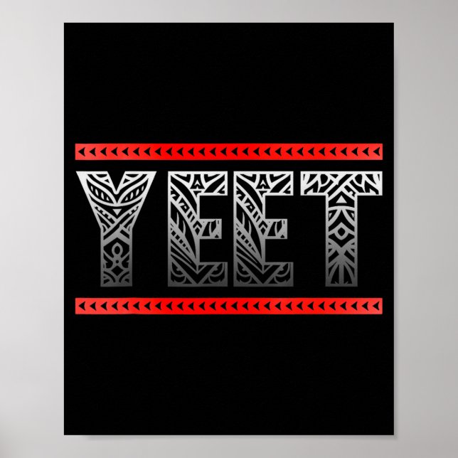 Retro Yeet Tribal Art Funny Saying Meme Mens Women Poster (Front)