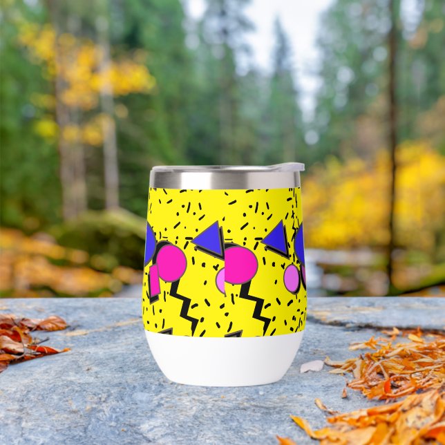 Retro Yellow 80s Memphis Abstract (Outdoor)