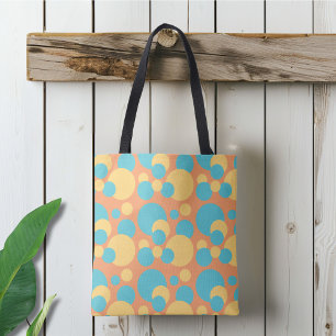 Retro Yellow and Blue  Tote Bag