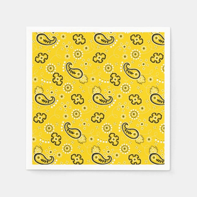 Retro Yellow Bandanna/Bandanna Napkin (Front)