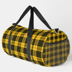 Retro Yellow Black Plaid  Basketball Soccer  Duffle Bag