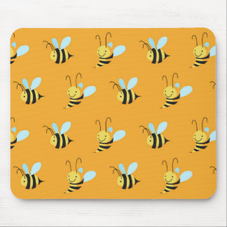 Retro Yellow Bumble Bee Pattern Mouse Mat