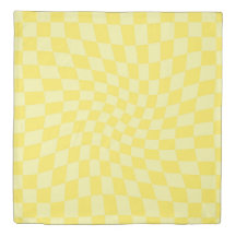 Retro Yellow Checks Warped Chequered Dorm Room