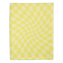 Retro Yellow Checks Warped Chequered Y2k Dorm Room