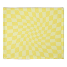 Retro Yellow Checks Warped Chequered Y2k Dorm Room