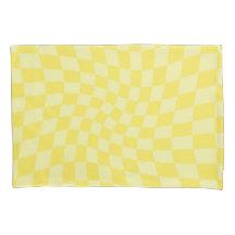 Retro Yellow Checks Warped Chequered Y2k Dorm Room