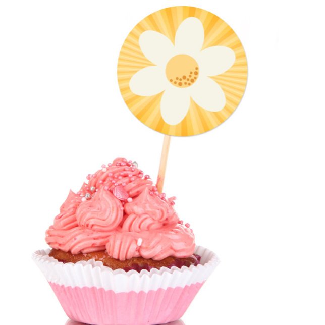 Retro Yellow Daisy Birthday Sticker | Little Miss  (Creator Uploaded)