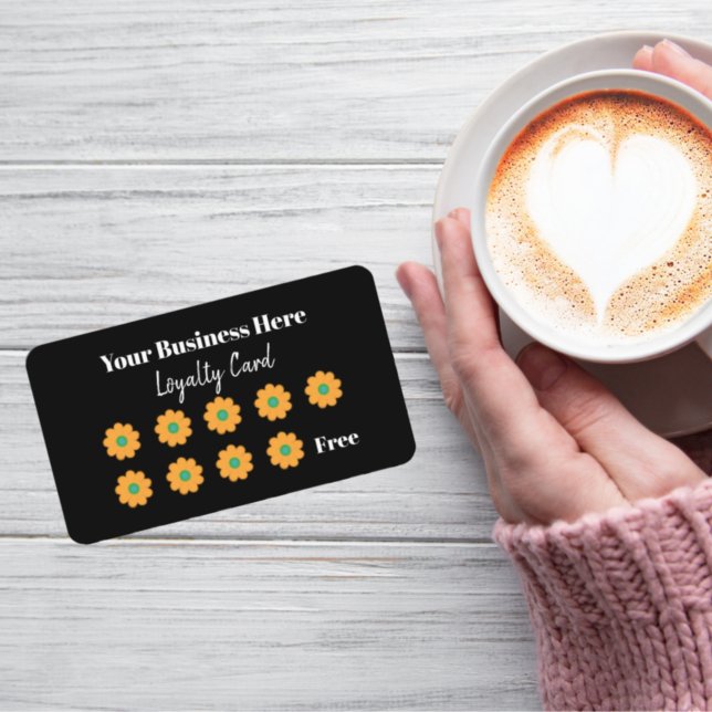 Retro Yellow Daisy Business Loyalty Card (Creator Uploaded)