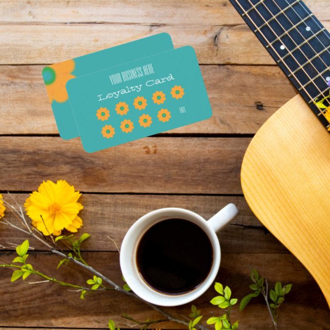 Retro Yellow Daisy Loyalty Card (Creator Uploaded)