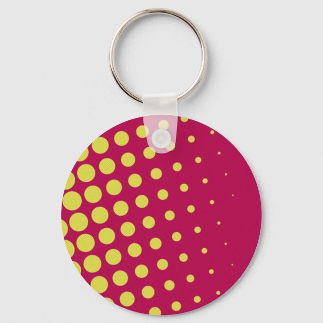 Retro yellow dots key ring (Front)