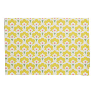 Retro Yellow Flower Garden Pattern Pillowcase