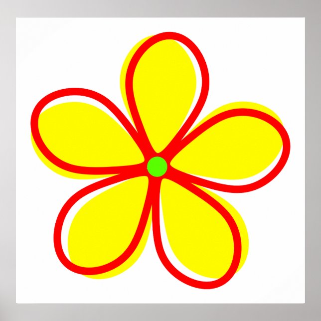 Retro Yellow Flower Poster (Front)
