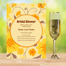 Retro Yellow Flowers-Bridal Shower