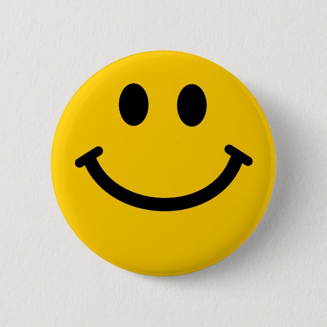 Retro Yellow Happy Face 6 Cm Round Badge (Front)