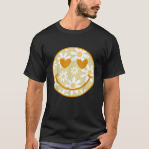 Retro Yellow Happy Face Checkered Pattern Smile Fa T-Shirt