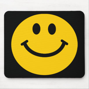 Retro Yellow Happy Face Mouse Mat