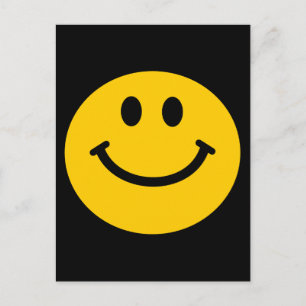 Retro Yellow Happy Face Postcard