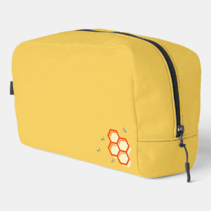 Retro Yellow Honeycomb Bee-uty Bag   Custom Text
