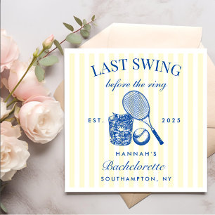 Retro Yellow Last Swing Before The Ring Tennis Bac Napkin