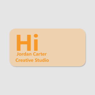 Retro Yellow Minimal Modern Stylish Identity Name Tag