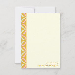 Retro Yellow Pink Mid Century Modern with Name Card