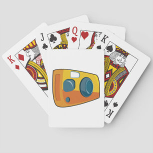 Retro Yellow Point and Shoot Film Camera Playing Cards