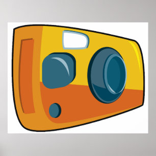 Retro Yellow Point and Shoot Film Camera Poster