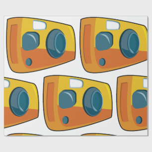 Retro Yellow Point and Shoot Film Camera Wrapping Paper
