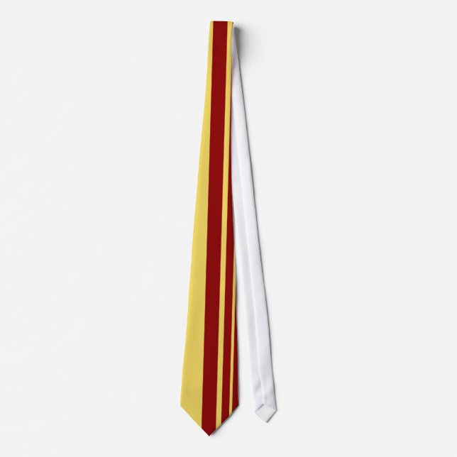 Retro Yellow Red Stripes Pattern Tie (Front)