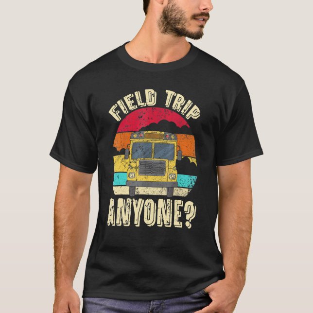 Retro Yellow School Bus for School Bus Driver and  T-Shirt (Front)