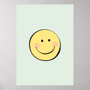 Retro Yellow Smiley Face Happy Nursery Decor