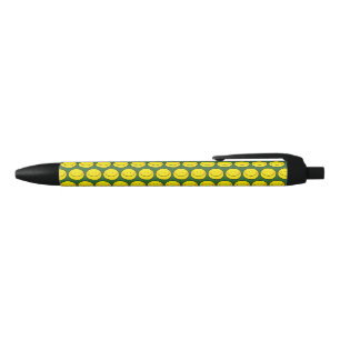 Retro Yellow Smiley Face Pattern Black Ink Pen