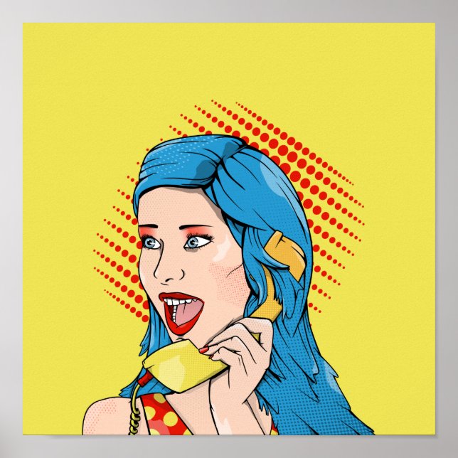 Retro Yellow Telephone Poster (Front)