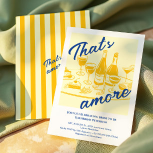 Retro yellow “that's amore” Bridal Shower Invitation