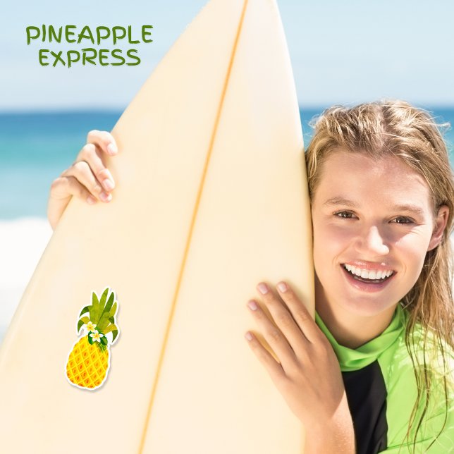 Retro Yellow Tropical Pineapple      Sticker (Creator Uploaded)