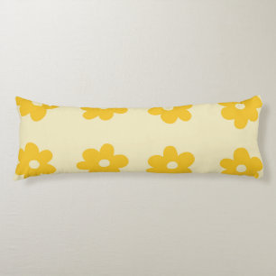 Retro Yellow Tropical Simple Flower Pattern Body Cushion