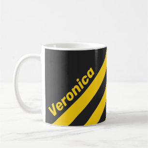 Retro Yellowjacket Three Stripes with Name Coffee Mug