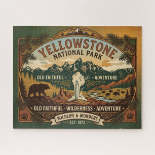 Retro Yellowstone National Park Jigsaw Puzzle