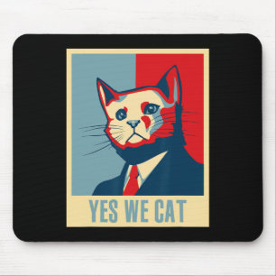 Retro Yes We Cat Funny Cat Lover Pet Owner Mouse Mat