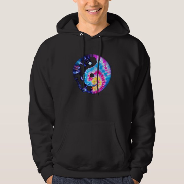 Retro YIN YANG Vibes Yoga Meditation Chi Gong Ying Hoodie (Front)