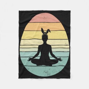 Retro Yoga Easter Egg Easter Day Mediation Womens Fleece Blanket