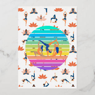 Retro Yoga in Vibrant Flow of Harmonious Colors