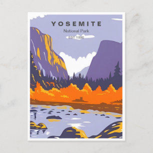 retro Yosemite National Park Half Dome California Postcard