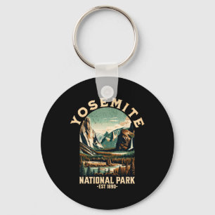 Retro Yosemite National Park Usa Vintage Hiking Key Ring