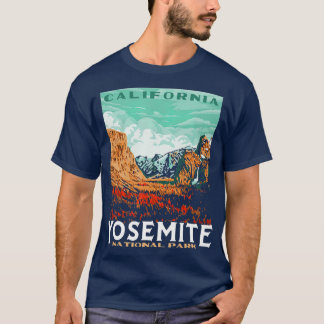 Retro Yosemite National Park Valley WPA Style T-Shirt
