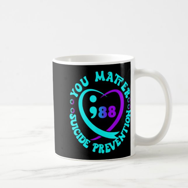 Retro You 988 Suicide Prevention Awareneess  Coffee Mug (Right)