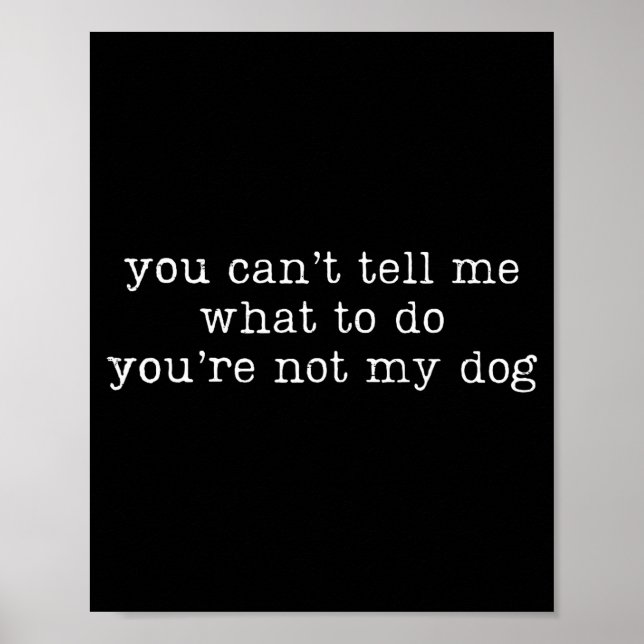 Retro You Can't Tell Me What To Do You're Not My D Poster (Front)