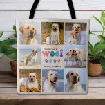 Retro You Had Me WOOF Custom 8 Photo Collage Dog Tote Bag<br><div class="desc">Introducing our "You Had Me at WOOF" tote bag, the perfect addition to any dog lover's accessories. This dog tote bag features a modern retro and cute design, with space for up to 8 pictures of your beloved pet. It's a great way to showcase your furry friend and celebrate the...</div>
