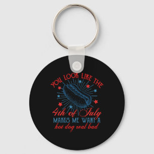 Retro You Look Like The 4th Of July Makes Me Want Key Ring